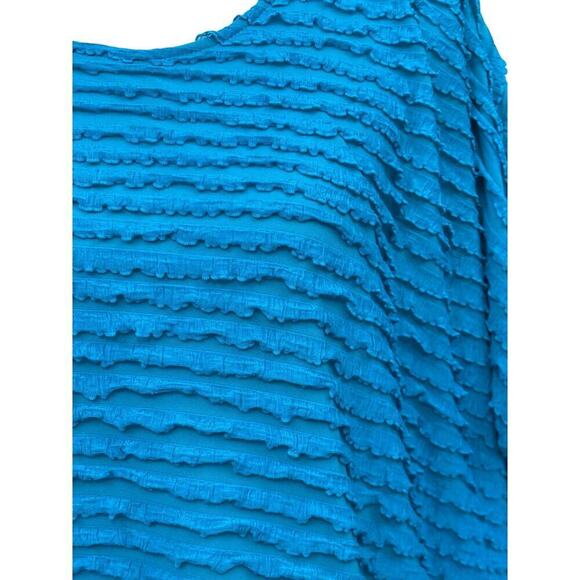 Caroline Rose blue ruffle tunic, one size, artsy, minimalist, travel, statement - Picture 5 of 7